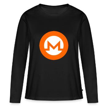 monero - T-shirt manches longues Premium bio Femme - noir - Devant - Julia (174cm)