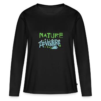 Aventure nature - T-shirt manches longues Premium bio Femme - noir - Devant - Julia (174cm)