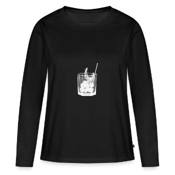 Petit gin et verre tonique au romarin - transparent - T-shirt manches longues Premium bio Femme - noir - Devant - Julia (174cm)