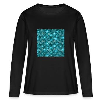 circuit intégré - T-shirt manches longues Premium bio Femme - noir - Devant - Julia (174cm)