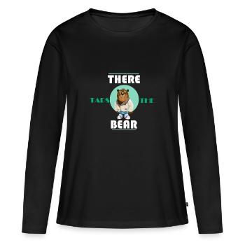L'ours frissonne Denglish Funny Funny - T-shirt manches longues Premium bio Femme - noir - Devant - Julia (174cm)