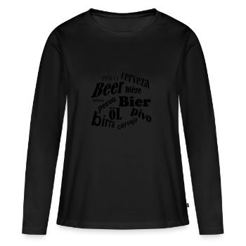 beer - Frauen Premium Bio Langarmshirt - Schwarz - Vorne - Julia (174cm)