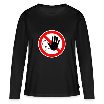 Stop no food - Women's Premium Organic Long Sleeve Shirt - black - Front - Julia (174cm)