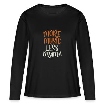 Music Shirt - Women's Premium Organic Long Sleeve Shirt - black - Front - Julia (174cm)