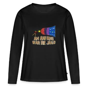 Chasse au Big Bang - T-shirt manches longues Premium bio Femme - noir - Devant - Julia (174cm)