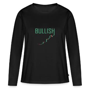 MARCHÉ DE BULLETIN - Stock Market Money Finance Finance - T-shirt manches longues Premium bio Femme - noir - Devant - Julia (174cm)