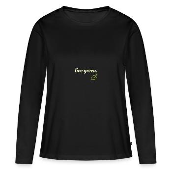 Live Green - Women's Premium Organic Long Sleeve Shirt - black - Front - Julia (174cm)