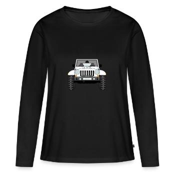Jeep blanc - T-shirt manches longues Premium bio Femme - noir - Devant - Julia (174cm)