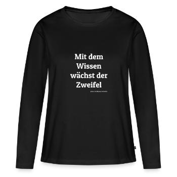 Goethe Citation - T-shirt manches longues Premium bio Femme - noir - Devant - Julia (174cm)