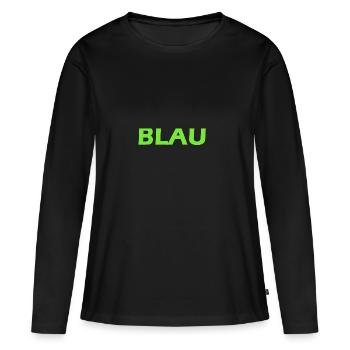 BLEU EN SCÉNARIO VERT - T-shirt manches longues Premium bio Femme - noir - Devant - Julia (174cm)