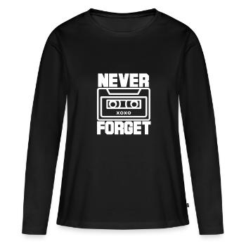 Never Forget Oldie Tape DJ Retro Old 80s - Women's Premium Organic Long Sleeve Shirt - black - Front - Julia (174cm)