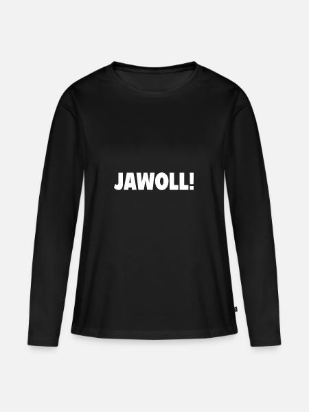 Jawoll - Frauen Premium Bio Langarmshirt - Schwarz