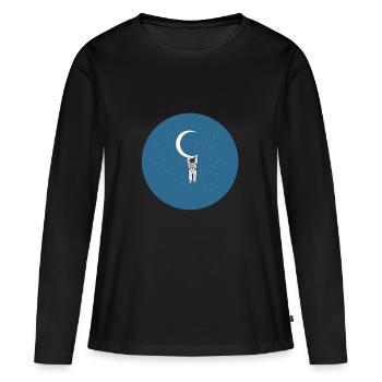 Astronaut - Women's Premium Organic Long Sleeve Shirt - black - Front - Julia (174cm)