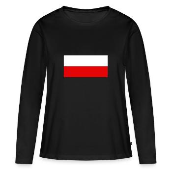 Pologne - T-shirt manches longues Premium bio Femme - noir - Devant - Julia (174cm)
