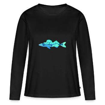 Sandre - T-shirt manches longues Premium bio Femme - noir - Devant - Julia (174cm)