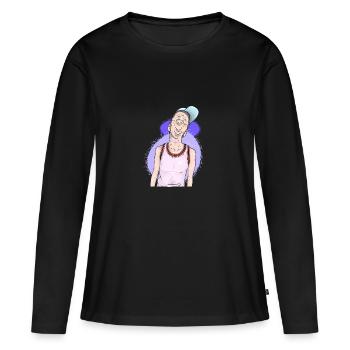 Enfant cool - T-shirt manches longues Premium bio Femme - noir - Devant - Julia (174cm)