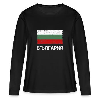 Bulgarie - T-shirt manches longues Premium bio Femme - noir - Devant - Julia (174cm)