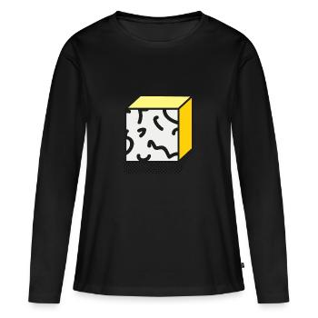 style memphis minimal - T-shirt manches longues Premium bio Femme - noir - Devant - Julia (174cm)