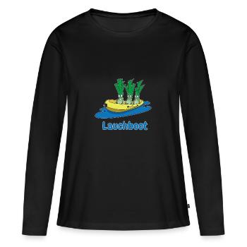 Leek Boat Leek Inflatable Funny Gift Idea - Women's Premium Organic Long Sleeve Shirt - black - Front - Julia (174cm)