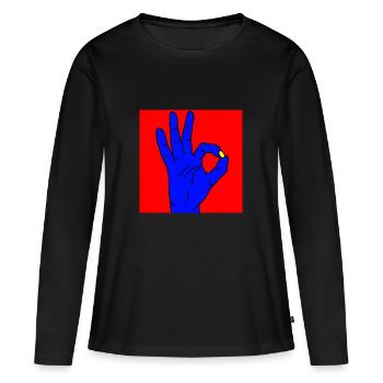 d'accord, rouge - T-shirt manches longues Premium bio Femme - noir - Devant - Julia (174cm)