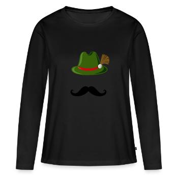 Bavarois Gambsbarthut avec un cadeau de moustache - T-shirt manches longues Premium bio Femme - noir - Devant - Julia (174cm)