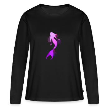 Sirène don mer natation créatures fabuleuses - T-shirt manches longues Premium bio Femme - noir - Devant - Julia (174cm)