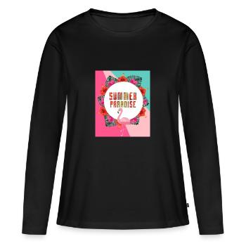 Sommer Paradies - Frauen Premium Bio Langarmshirt - Schwarz - Vorne - Julia (174cm)