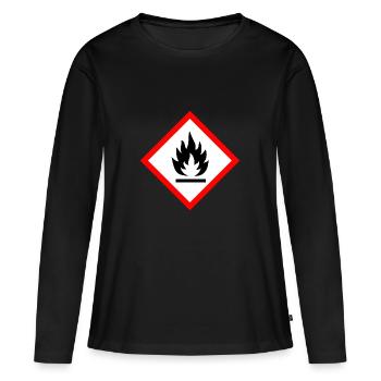Caution Flammable - Women's Premium Organic Long Sleeve Shirt - black - Front - Julia (174cm)