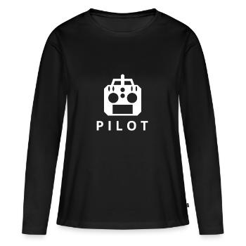 Modellflug - Frauen Premium Bio Langarmshirt - Schwarz - Vorne - Julia (174cm)