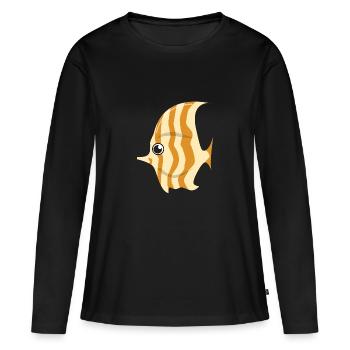 Scalar poisson cadeau aquarium aquatique poisson dessin animé - T-shirt manches longues Premium bio Femme - noir - Devant - Julia (174cm)