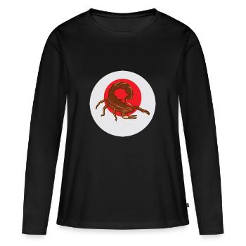 Scorpion du zodiaque avec piqûre de poison - T-shirt manches longues Premium bio Femme - noir - Devant - Julia (174cm)