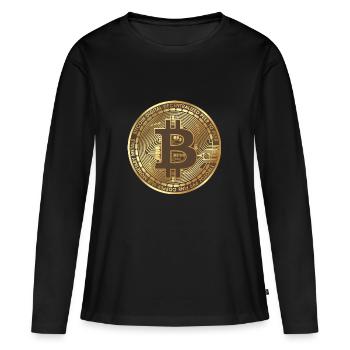Bitcoin ABC - T-shirt manches longues Premium bio Femme - noir - Devant - Julia (174cm)