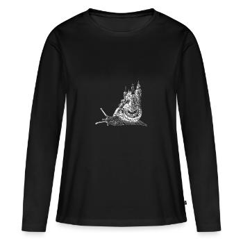 Escargot château - T-shirt manches longues Premium bio Femme - noir - Devant - Julia (174cm)