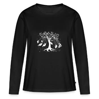 Karussell Geschenk Baum Kinder Glück - Frauen Premium Bio Langarmshirt - Schwarz - Vorne - Julia (174cm)