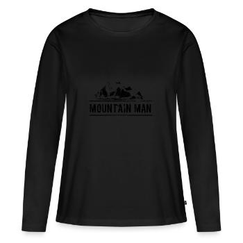 Mountain Man Sommets attaquants montagne amoureux de la nature - T-shirt manches longues Premium bio Femme - noir - Devant - Julia (174cm)