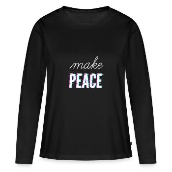 faire la paix - T-shirt manches longues Premium bio Femme - noir - Devant - Julia (174cm)