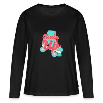 Roller Roller Roller Roller Cadeau - T-shirt manches longues Premium bio Femme - noir - Devant - Julia (174cm)