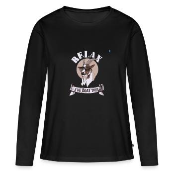Détendez-vous j'ai chèvre ce Bock Goat lunettes de soleil - T-shirt manches longues Premium bio Femme - noir - Devant - Julia (174cm)