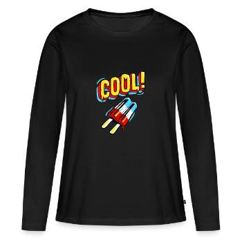 JR cool - T-shirt manches longues Premium bio Femme - noir - Devant - Julia (174cm)