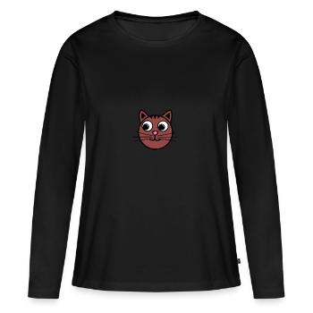 Brown cat - Women's Premium Organic Long Sleeve Shirt - black - Front - Julia (174cm)