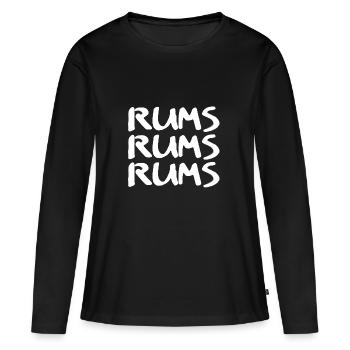 RUMS - Frauen Premium Bio Langarmshirt - Schwarz - Vorne - Julia (174cm)