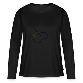 Prune - T-shirt manches longues Premium bio Femme - noir - Devant - Julia (174cm)