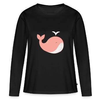 Whale nicht! - Frauen Premium Bio Langarmshirt - Schwarz - Vorne - Julia (174cm)