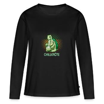 Kiffer Bong Chemise Chillkroete pour fan de Ganja Reggae - T-shirt manches longues Premium bio Femme - noir - Devant - Julia (174cm)