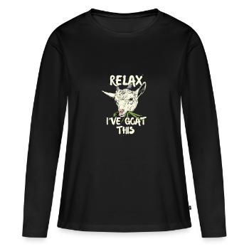 Relax i've goat this - Frauen Premium Bio Langarmshirt - Schwarz - Vorne - Julia (174cm)