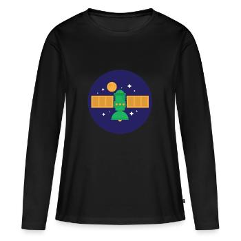 du satellite - T-shirt manches longues Premium bio Femme - noir - Devant - Julia (174cm)