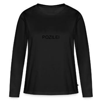 police - T-shirt manches longues Premium bio Femme - noir - Devant - Julia (174cm)