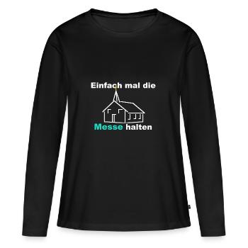 Jetez un oeil à la foire - T-shirt manches longues Premium bio Femme - noir - Devant - Julia (174cm)