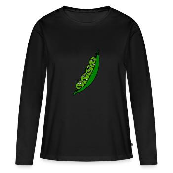 Pois pod enfants mignons mignon cadeau drôle - T-shirt manches longues Premium bio Femme - noir - Devant - Julia (174cm)