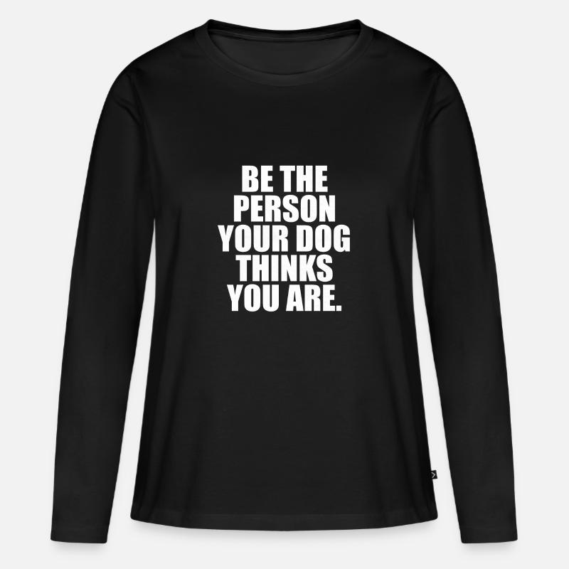 Spruch Hund Hunde Sprüche - Frauen Premium Bio Langarmshirt - Schwarz